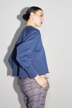 Le Sweatshirt Sofia Jersey Lurex Bleu