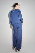 Le Pantalon Neil En Jersey Lurex Bleu