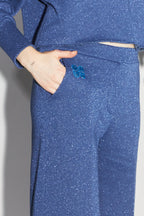 Le Pantalon Neil En Jersey Lurex Bleu