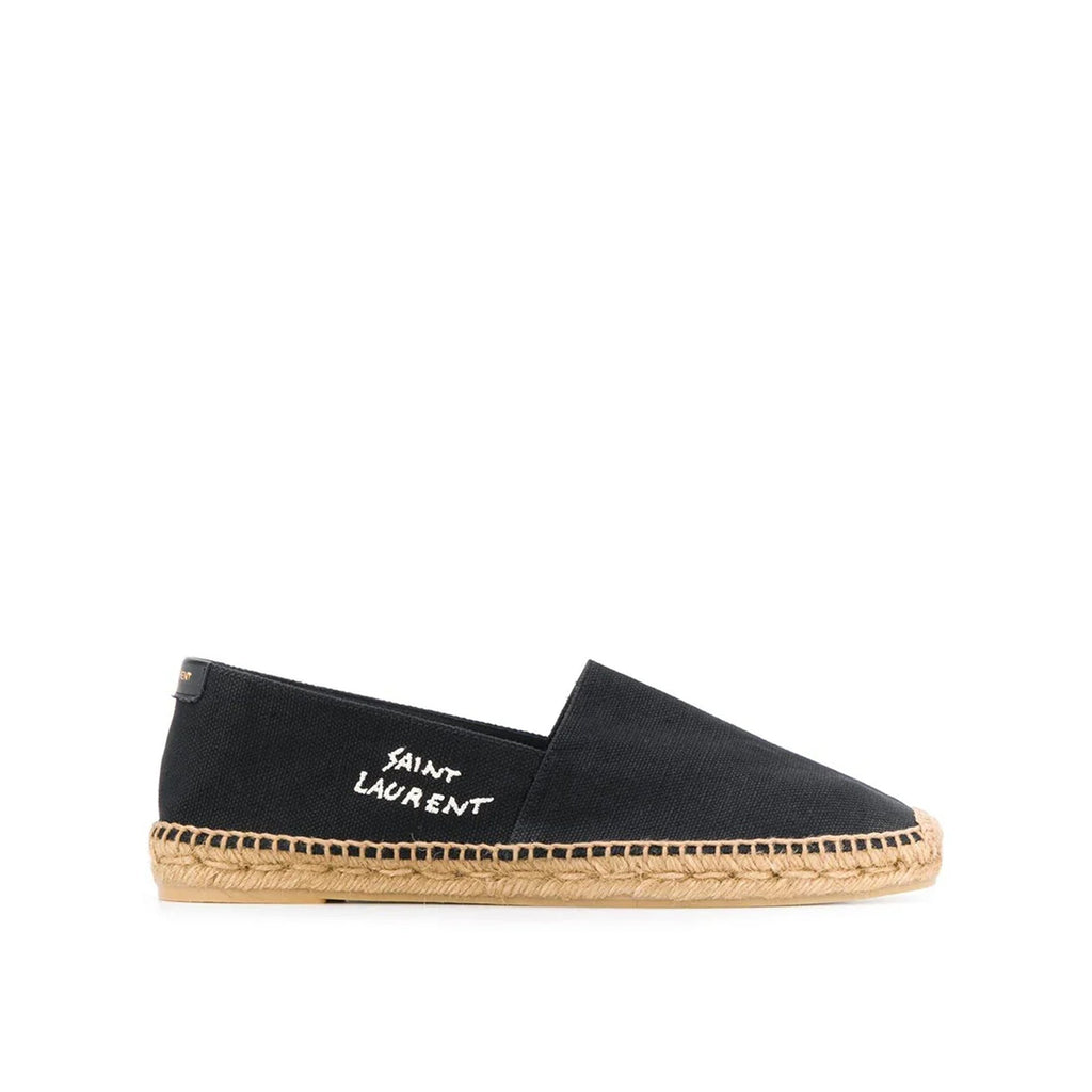 Espadrilles Saint Laurent Canvas Logo - Black - Homme