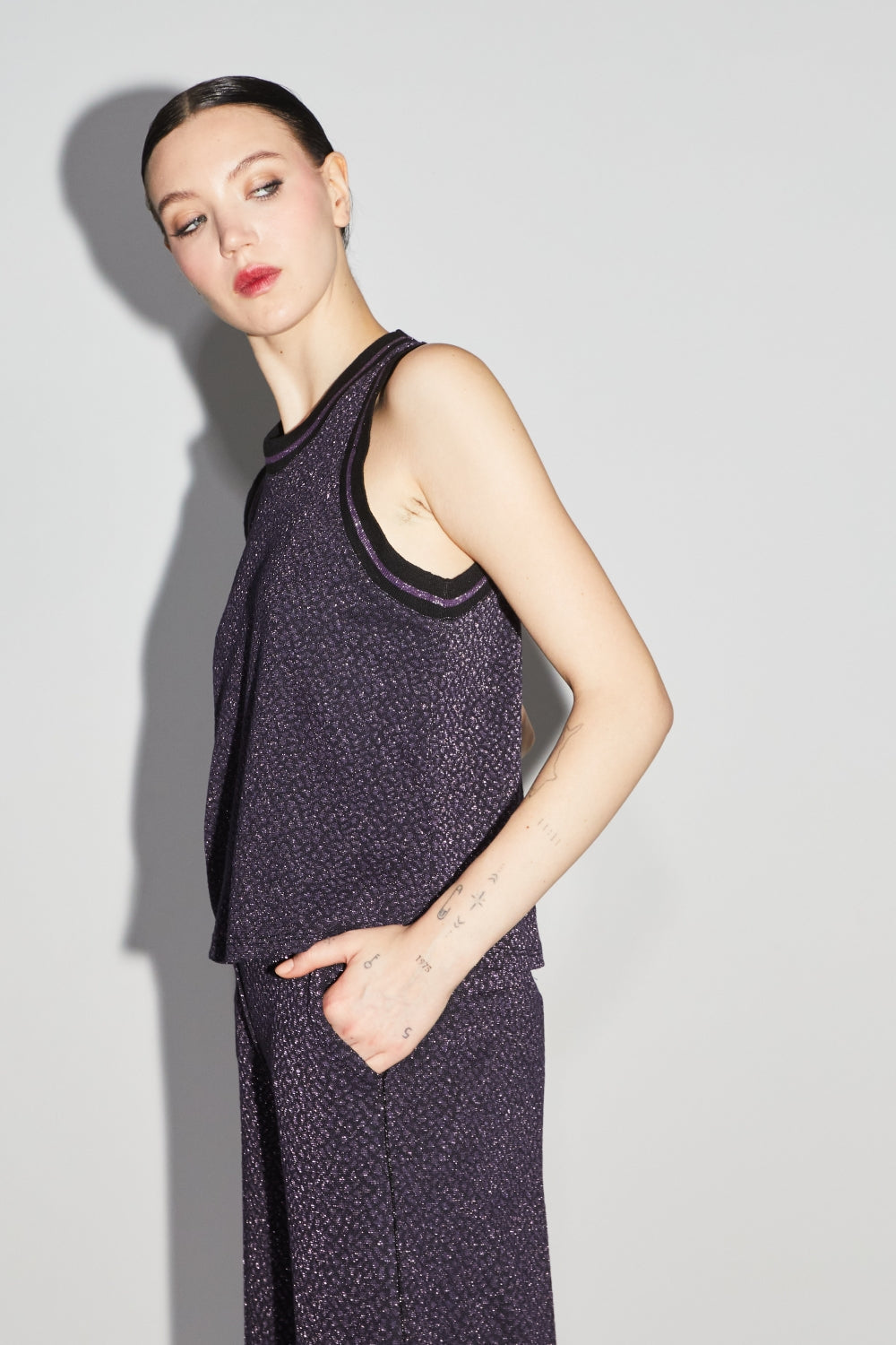 Le Top Marika En Tricot Léo Mauve