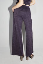 Le Pantalon Charlie En Tricot Léo Mauve