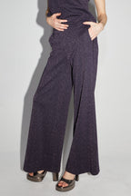 Le Pantalon Charlie En Tricot Léo Mauve