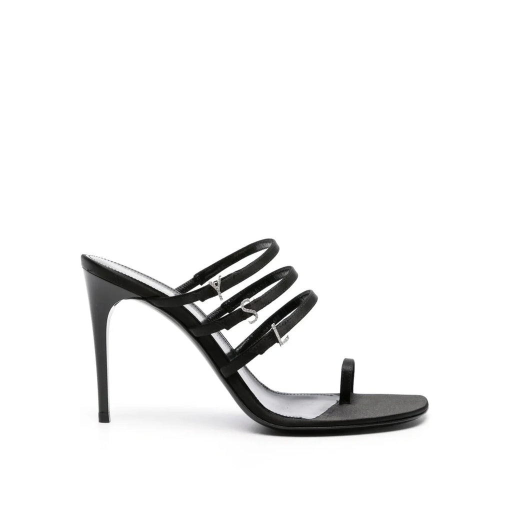 Sandales Saint Laurent Jerry 95 Satin - Black - Femme