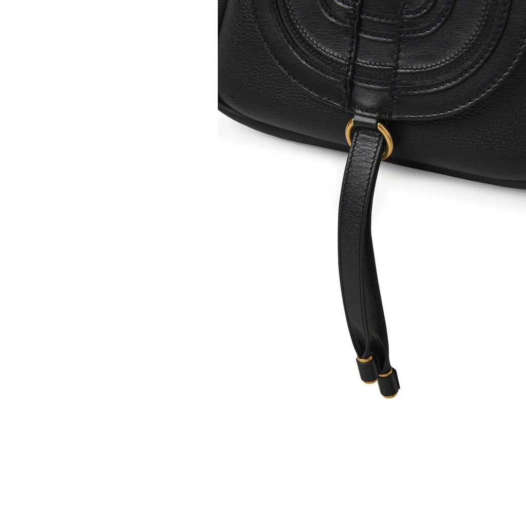 Chloe Leather Marcie Shoulder Bag - Black - Femme