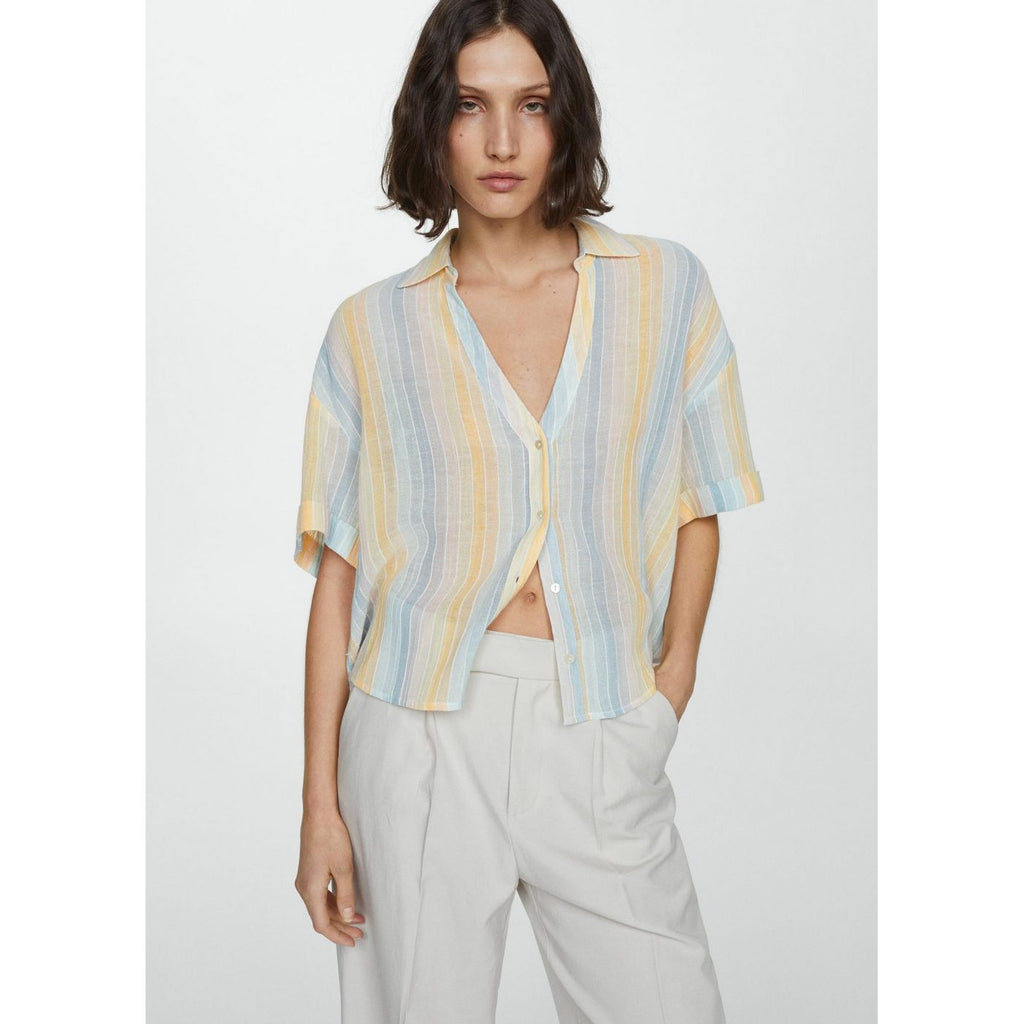 Chemise Semi-Transparente Rayures