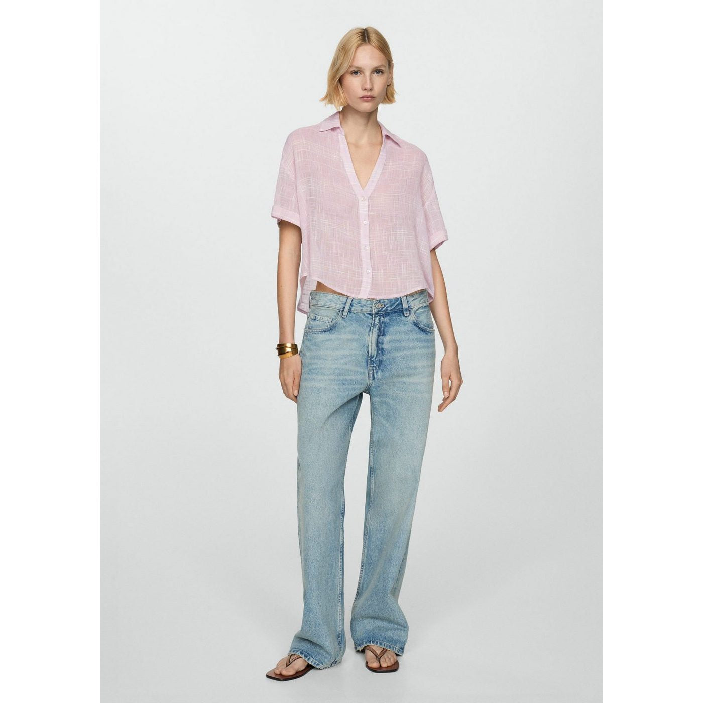 Chemise Semi-Transparente Rayures