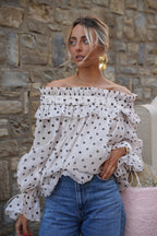 Blouse À Pois Aya - Crème/Noire