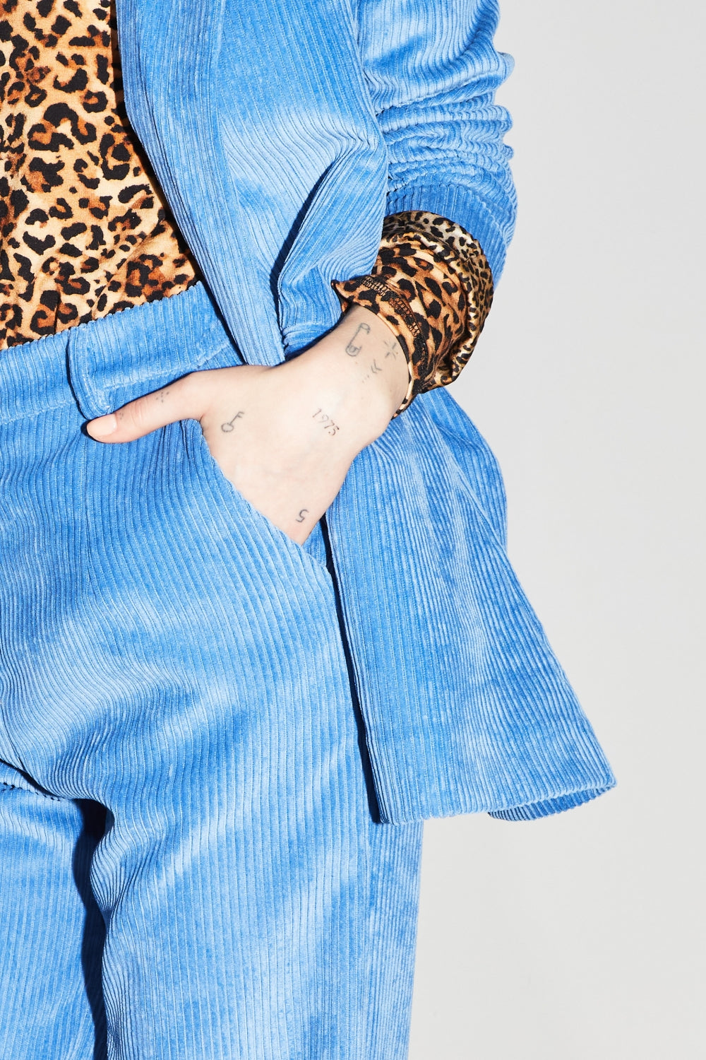 Le Pantalon Yves En Velours Ca´Telé Vintage Bleu