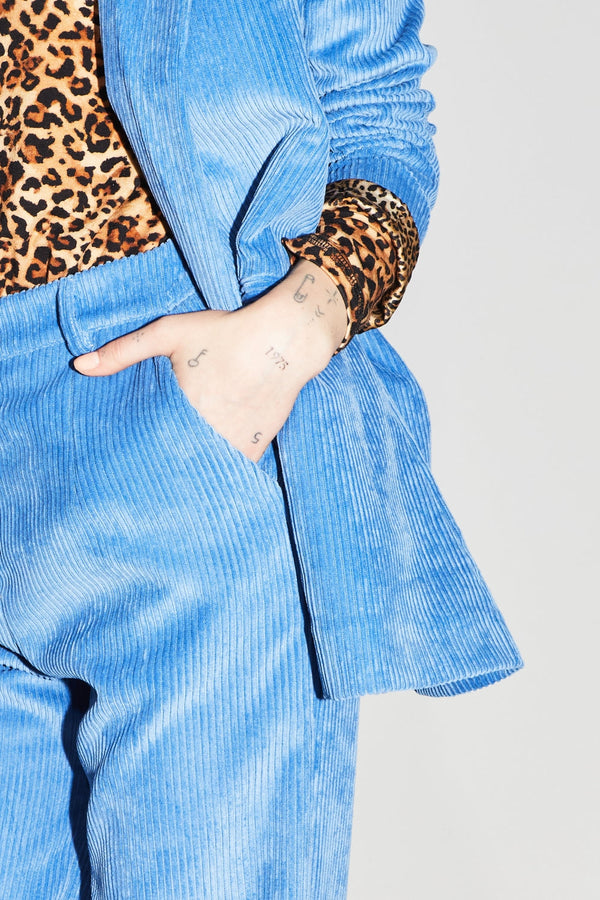 Le Pantalon Yves En Velours Ca´Telé Vintage Bleu
