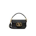 Valentino Garavani Alltime Leather Shoulder Bag - Black - Femme