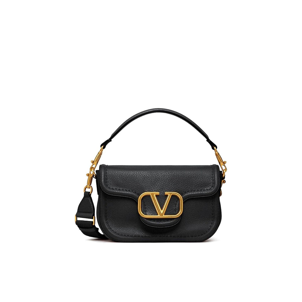 Valentino Garavani Alltime Leather Shoulder Bag - Black - Femme