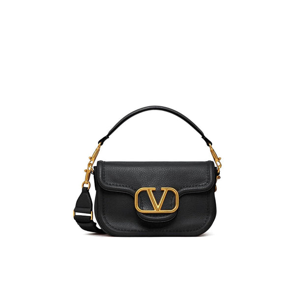 Valentino Garavani Alltime Leather Shoulder Bag - Black - Femme