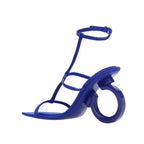 Sandales Salvatore Ferragamo Elina Leather - Blue - Femme