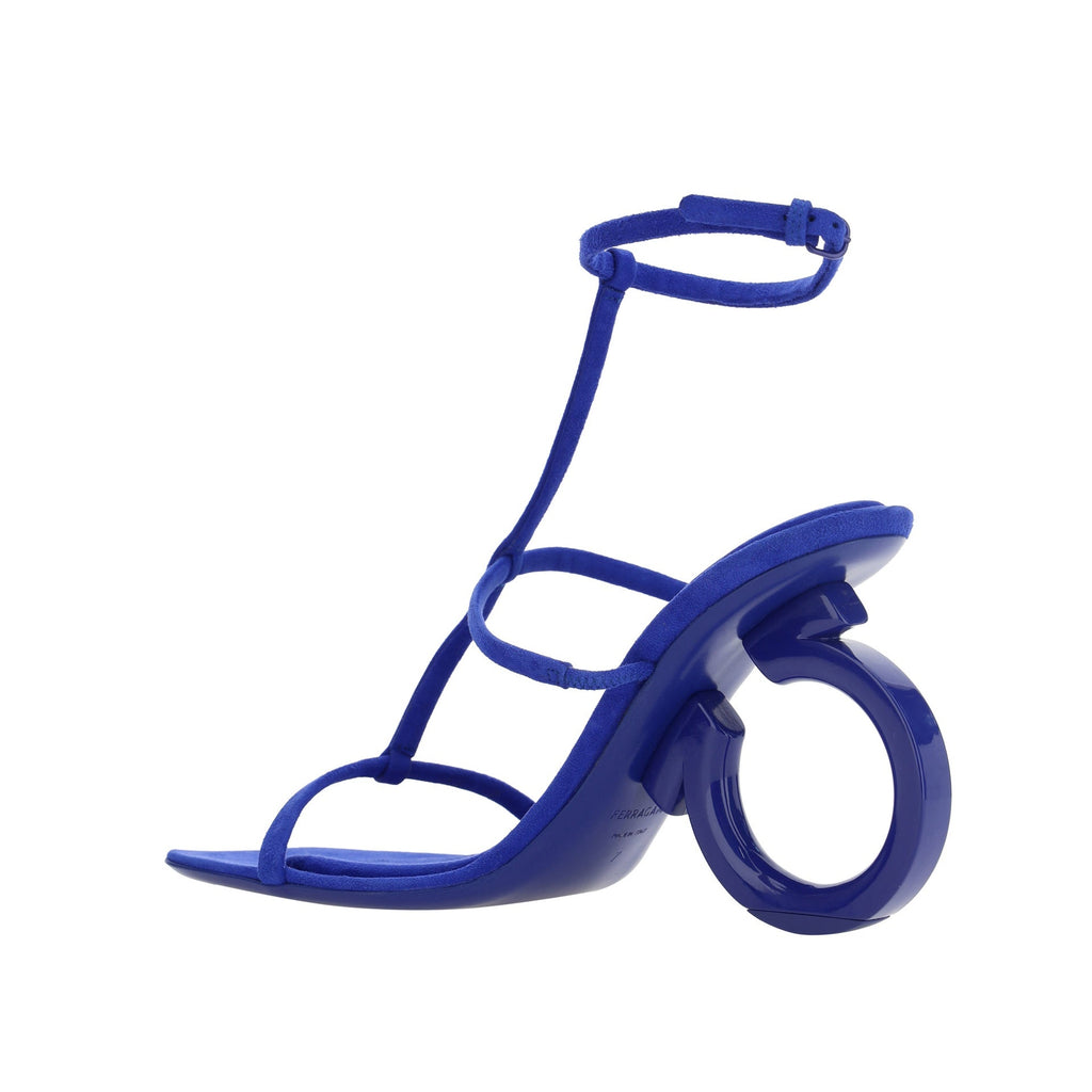 Salvatore Ferragamo Elina Leather Sandals - Blue - Femme