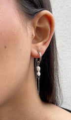 Boucles D'Oreilles Double Pearl