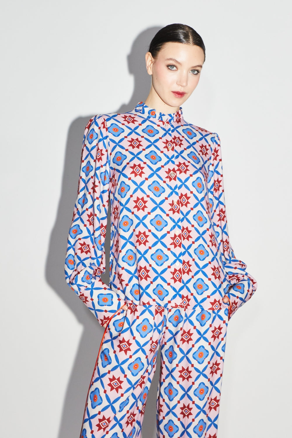 La Chemise Darline Léo Géo Blue