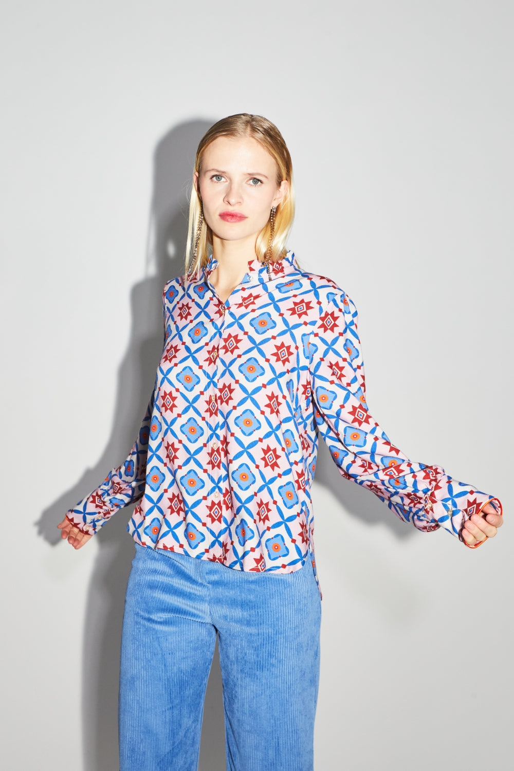 La Chemise Darline Léo Géo Blue