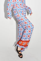 Le Pantalon Tracy Léo Géo Blue