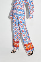 Le Pantalon Tracy Léo Géo Blue