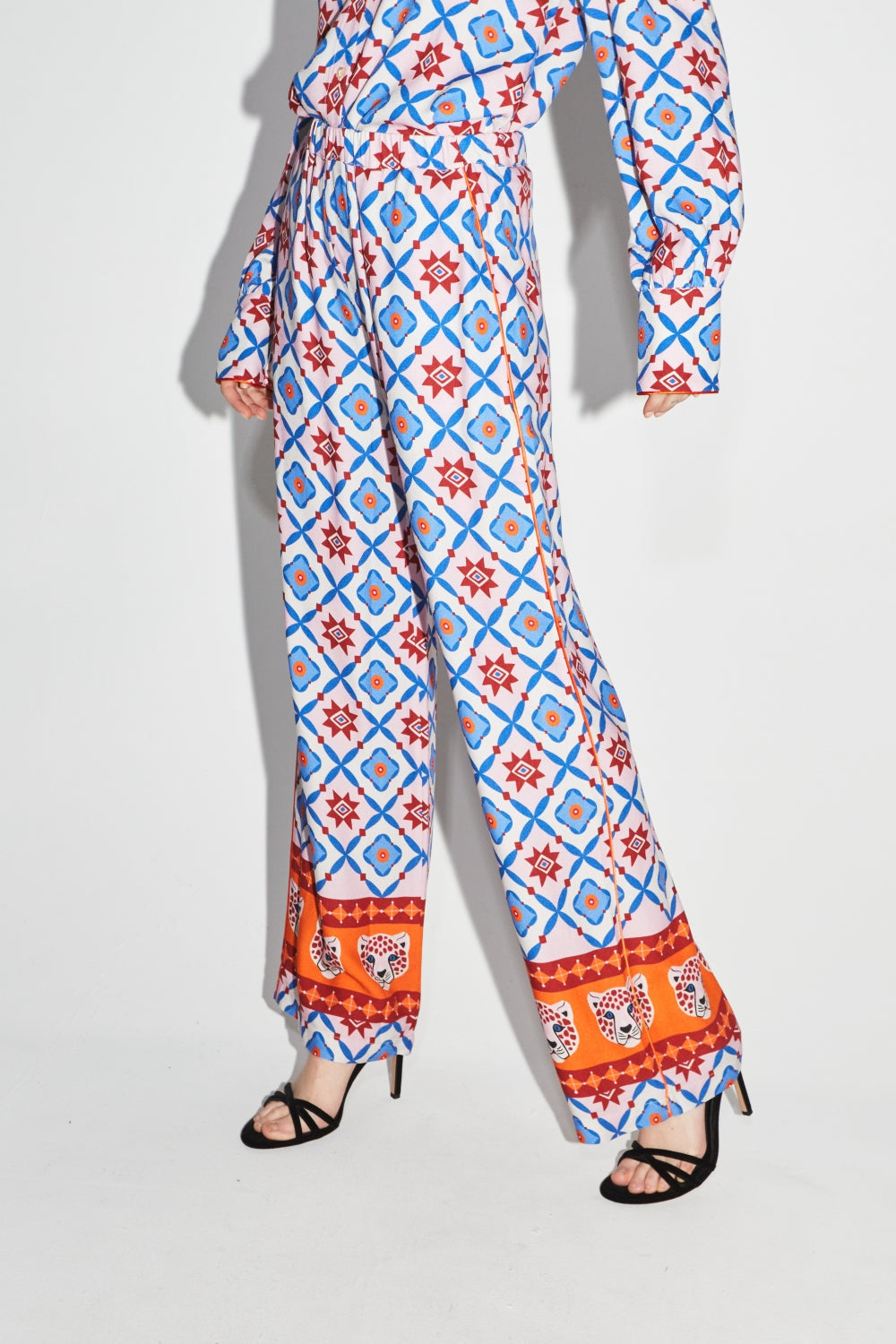 Le Pantalon Tracy Léo Géo Blue