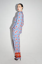 Le Pantalon Tracy Léo Géo Blue