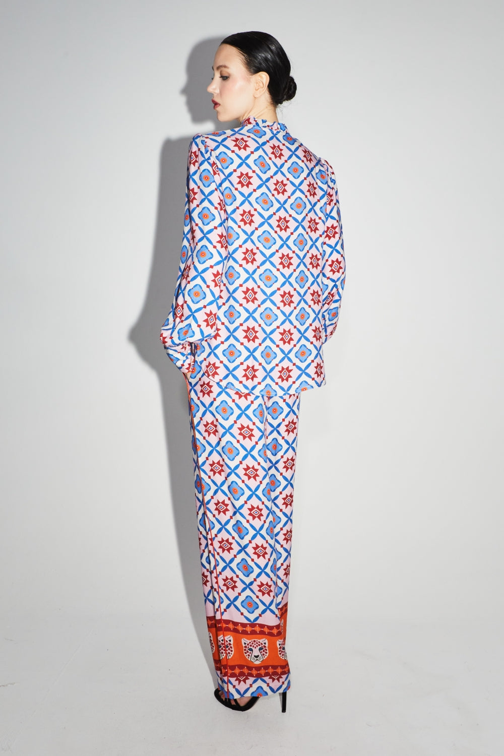 Le Pantalon Tracy Léo Géo Blue