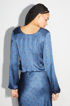 La Blouse Daisy Cache Coeur Réversible Halo Blue