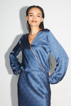 La Blouse Daisy Cache Coeur Réversible Halo Blue