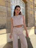 Top Rayé Marin Camel