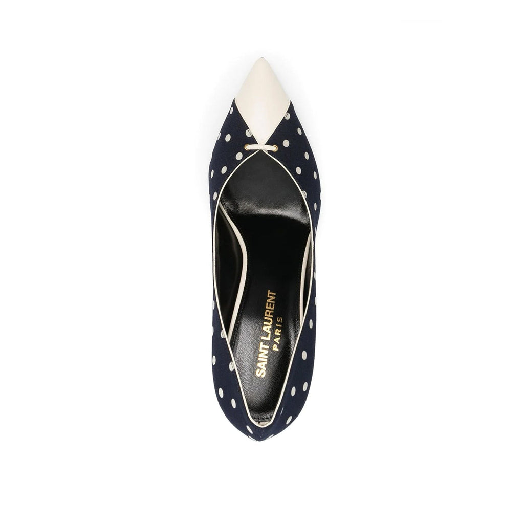 Escarpins Saint Laurent Lola Polka Dot-Print - Blue - Femme