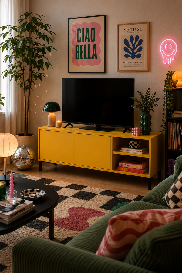 Meuble Tv Mirko 113 Cm - Jaune