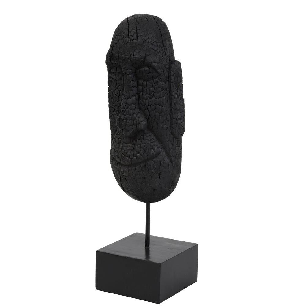 Statue visage noir en bois sur pied Mask - INSIDE Box - Shop - Conseil