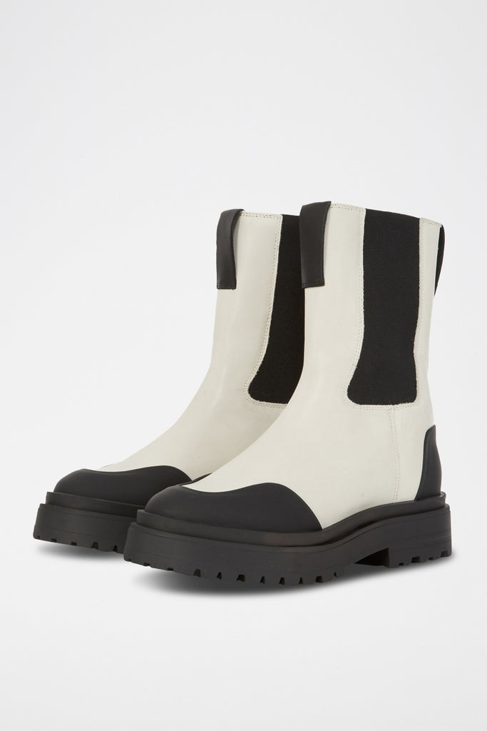 The Kooples - Bottines Chelsea En Cuir Écru - Femme