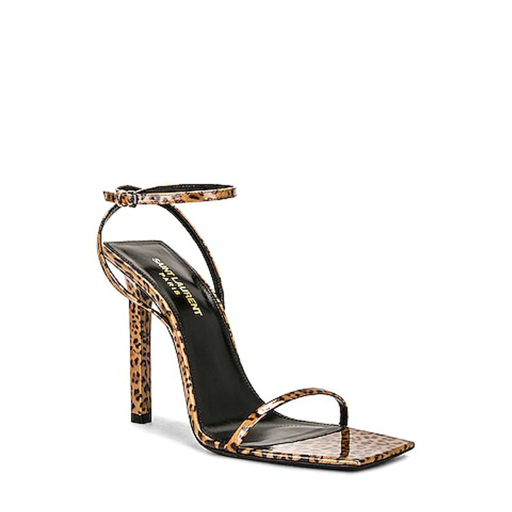 Saint Laurent Pam 110 Leopard Sandals - Brown - Femme