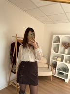 Jupe En Velours Louisa Chocolat