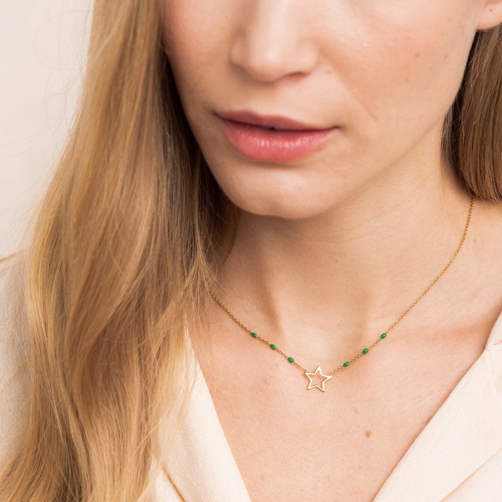 Collier Etoile - Emeraude