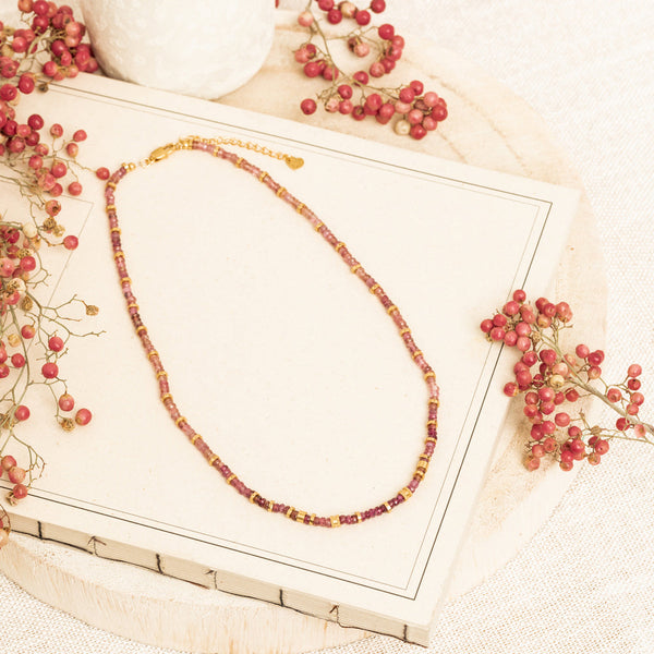 Collier Keya - Tourmaline Rose