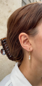Boucles D'Oreilles Double Pearl