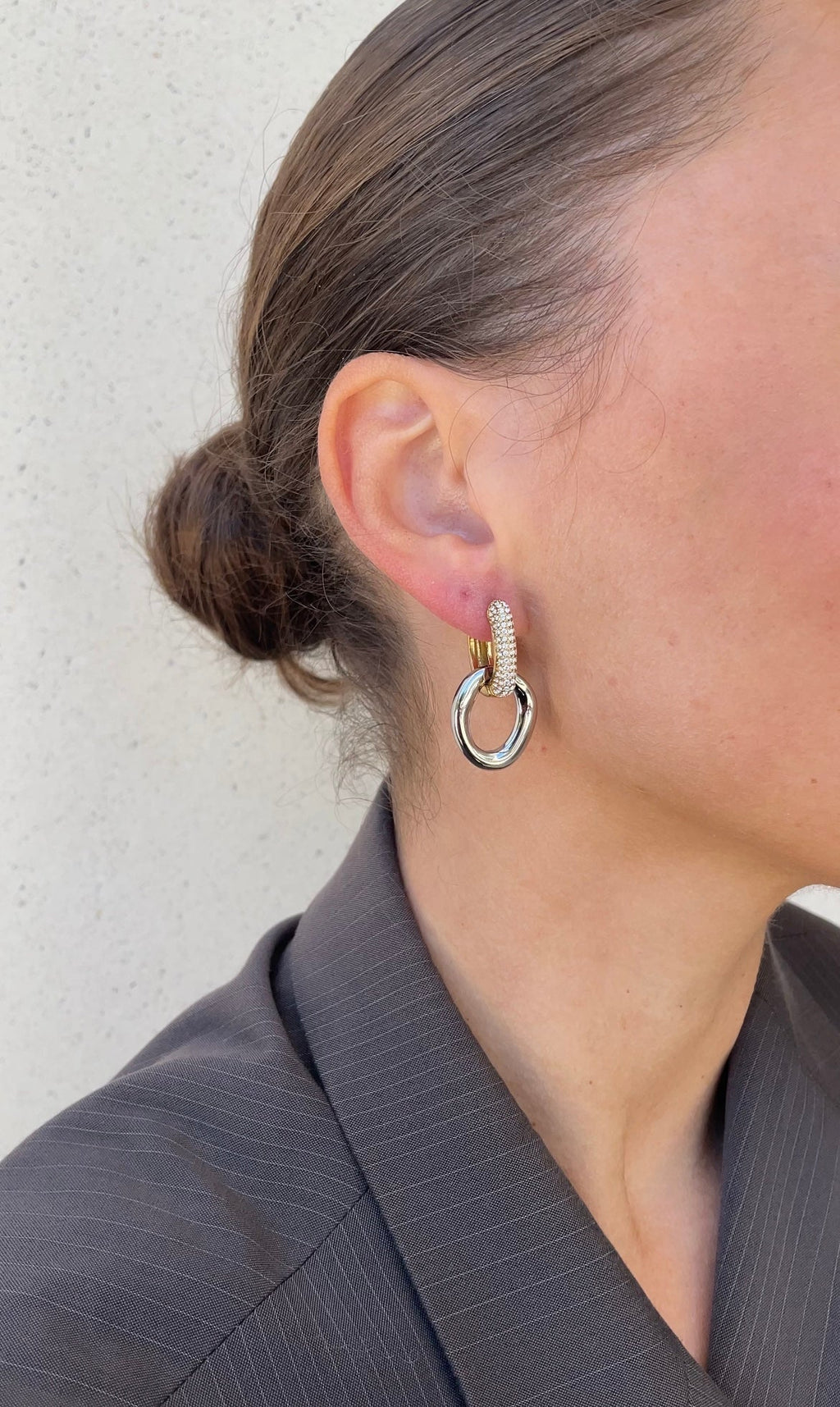Boucles D'Oreilles Gems Oval X Hoops