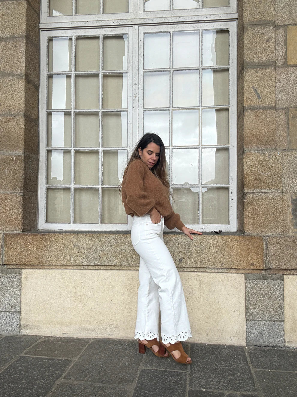 Jean Cropped Broderies Lola