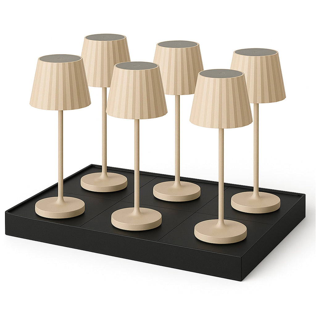 Abby - Lampe De Table Sans Fil - Acier - Beige