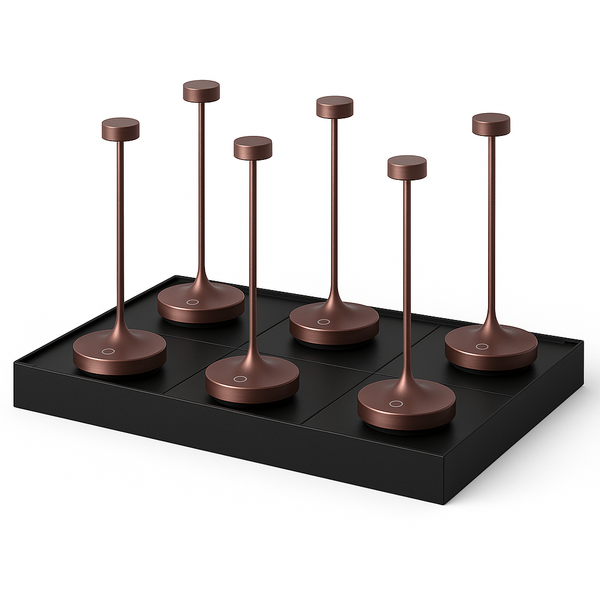Ruby - Lampe De Table Sans Fil - Acier - Marron