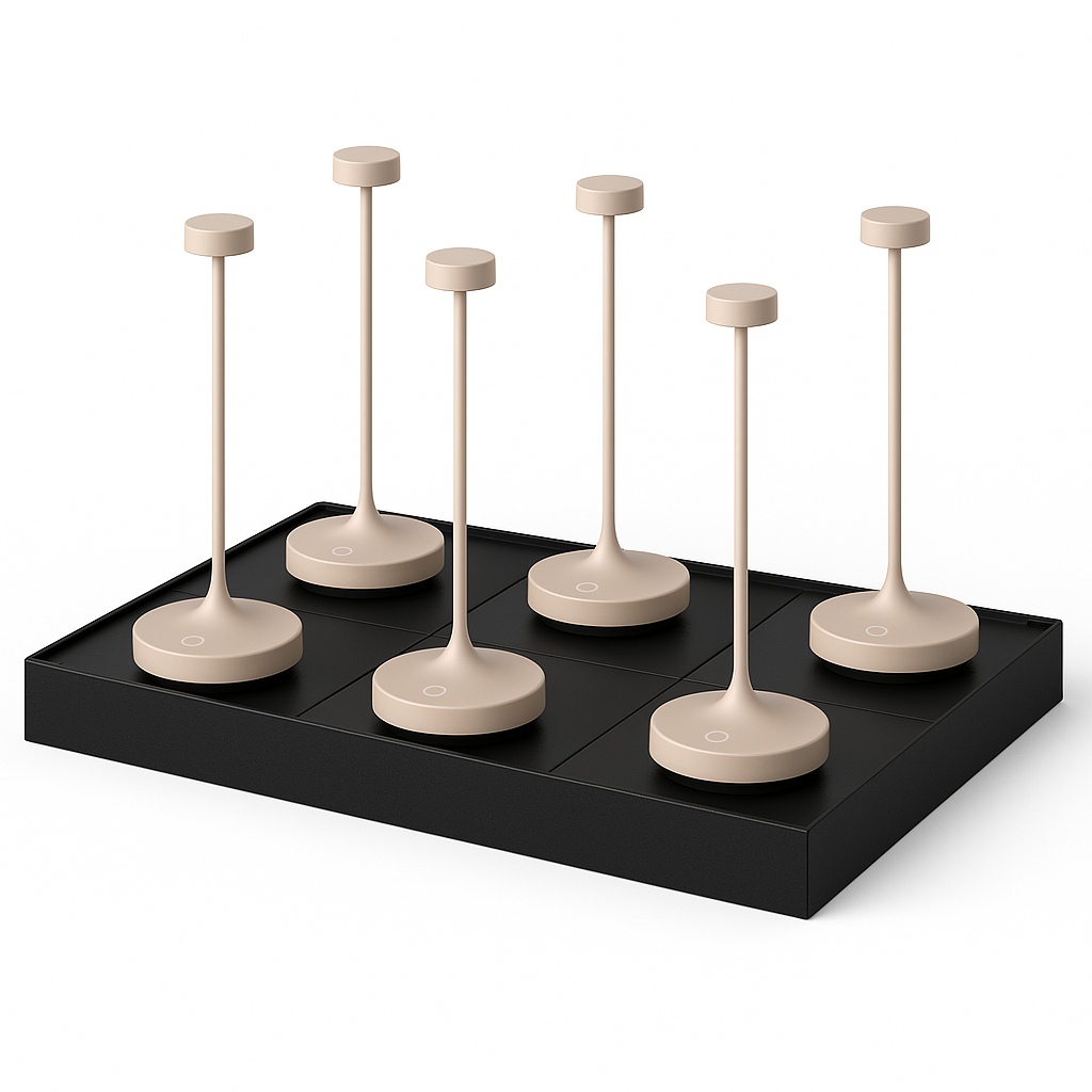 Ruby - Lampe De Table Sans Fil - Acier - Beige