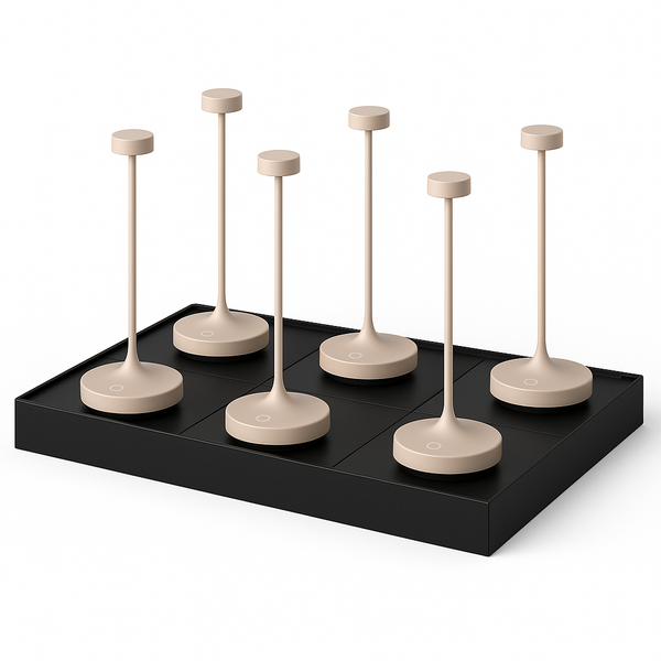 Ruby - Lampe De Table Sans Fil - Acier - Beige
