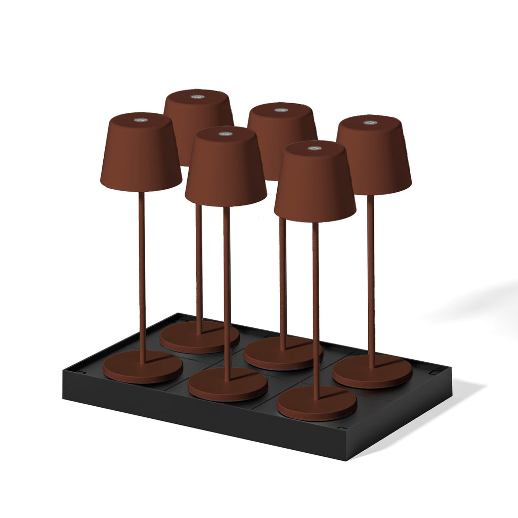 Kelly - Lampe De Table Sans Fil - Acier - Marron