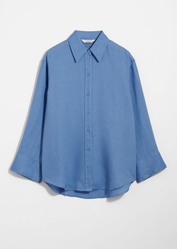 Chemise St Pilar En Lin À Manches Longues - Bleue