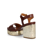 Chloe' Odina Leather Sandals - Brown - Femme