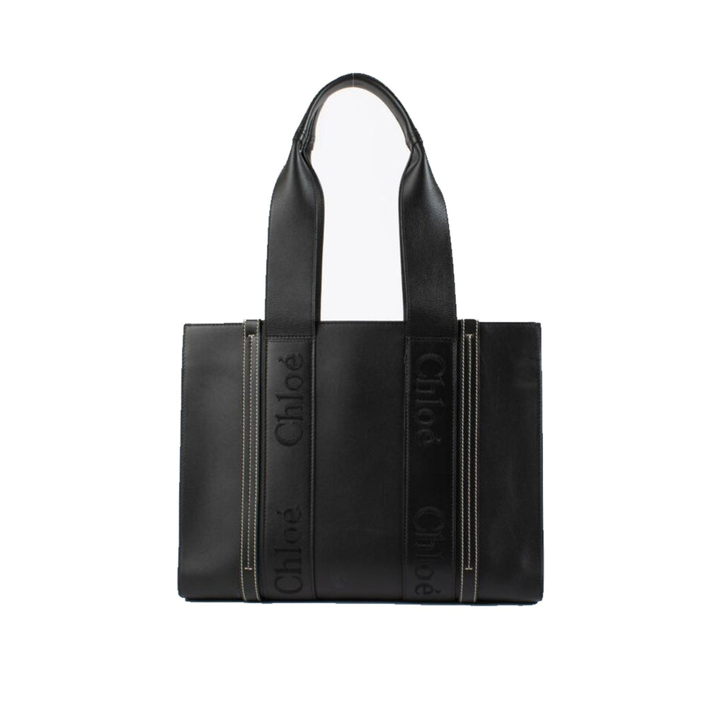 Chloe - Sac Woody Medium Leather Tote - Femme - Black