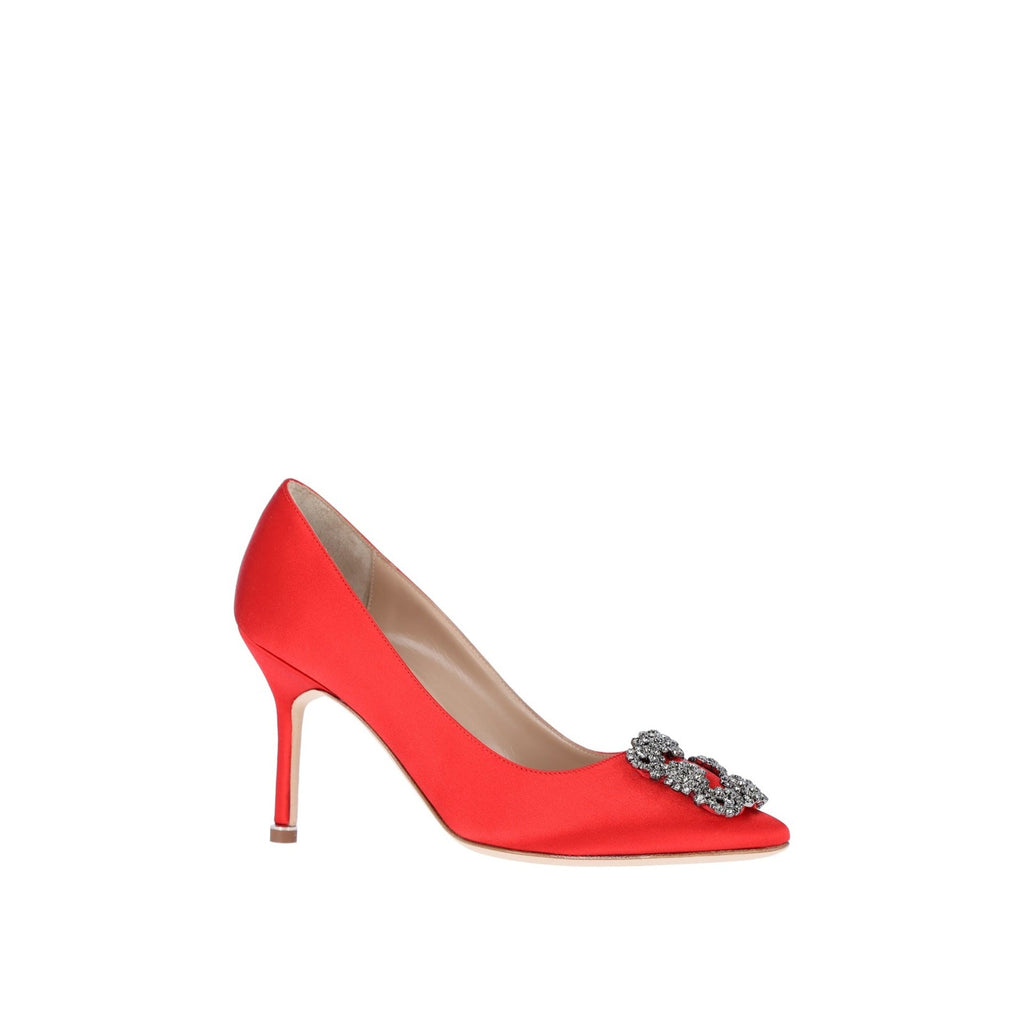 Escarpins Manolo Blahnik Hangisi 090 Satin - Red - Femme